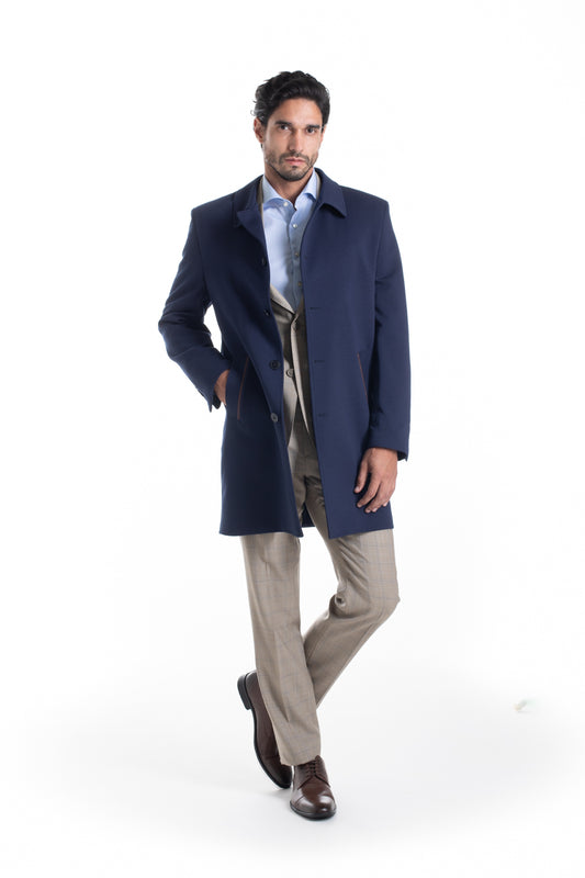 Car Coat Liso Classic - Marinho