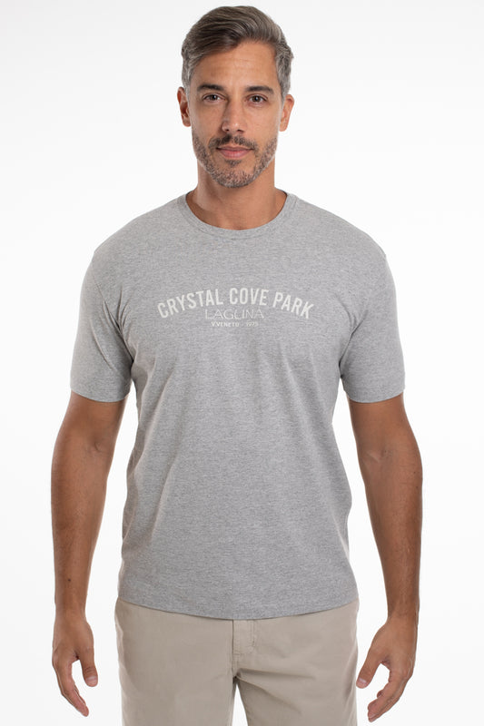 Camiseta Gola Careca Crystal Cove Park - Mescla Cinza