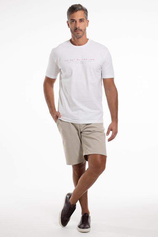 Camiseta Gola Careca Carmel By The Sea - Branco