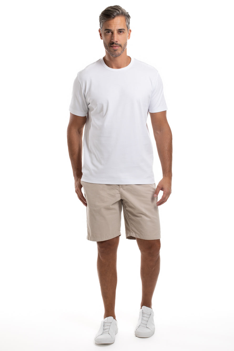 Camiseta Pima Interlock Gola Careca - Branco