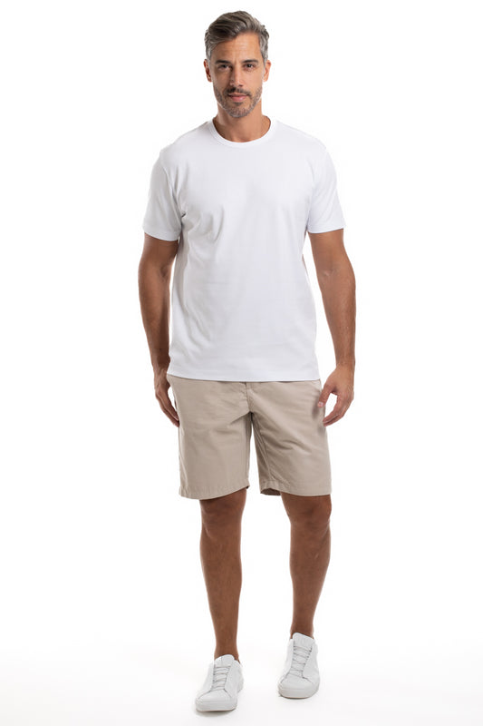Camiseta Pima Interlock Gola Careca - Branco