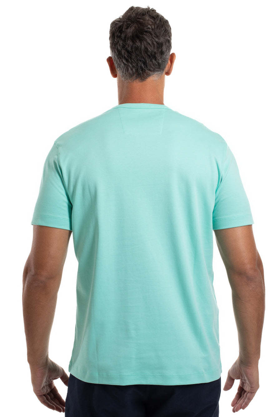 Camiseta Pima Interlock Gola Careca - Azul Piscina