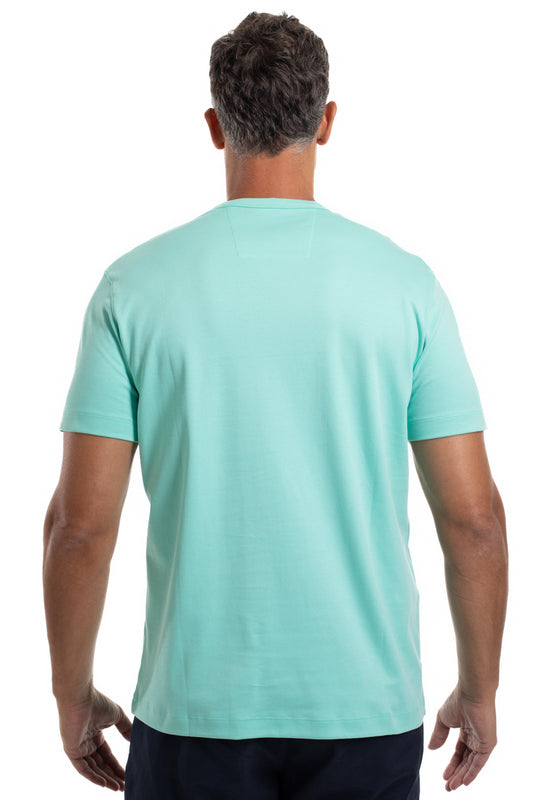 Camiseta Pima Interlock Gola Careca - Azul Piscina