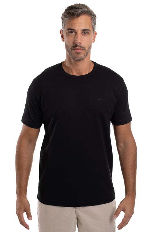 Camiseta Pima Interlock Gola Careca - Preto