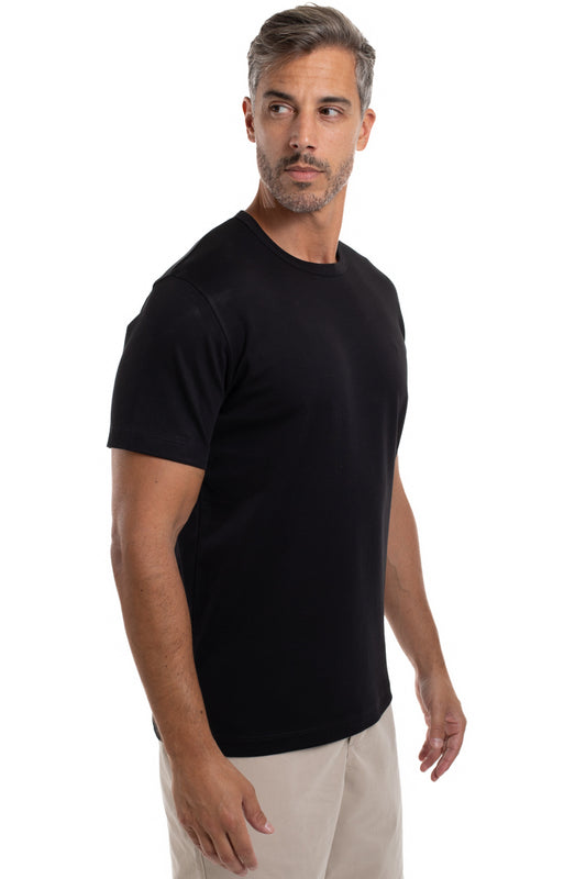 Camiseta Pima Interlock Gola Careca - Preto