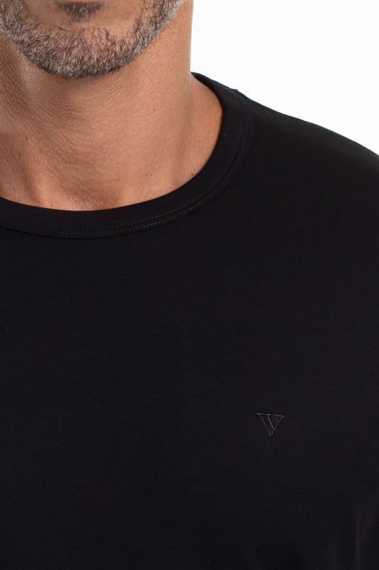 Camiseta Pima Interlock Gola Careca - Preto