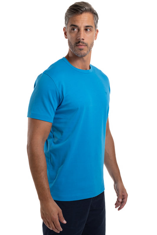 Camiseta Pima Interlock Gola Careca - Turquesa