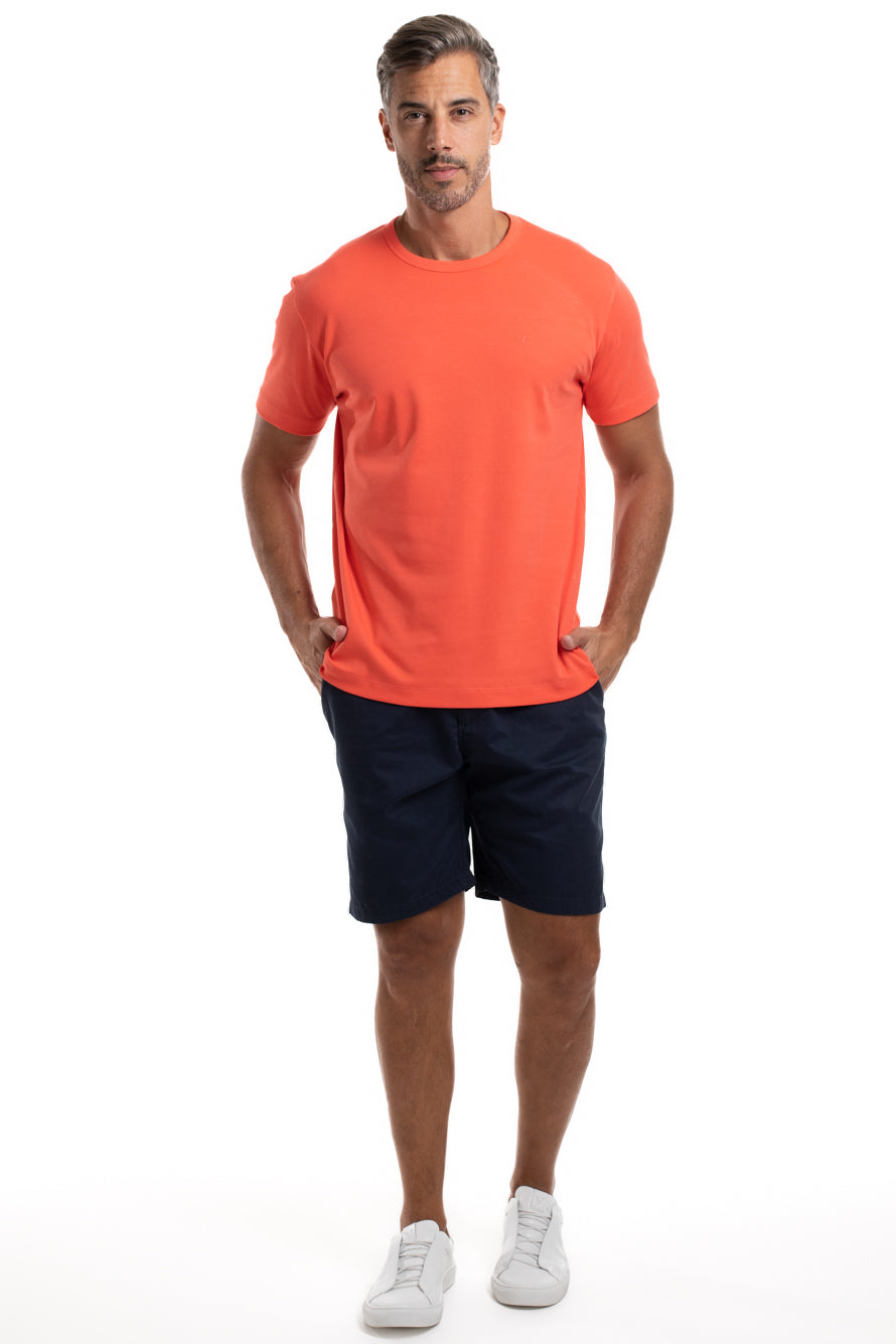 Camiseta Pima Interlock Gola Careca - Coral