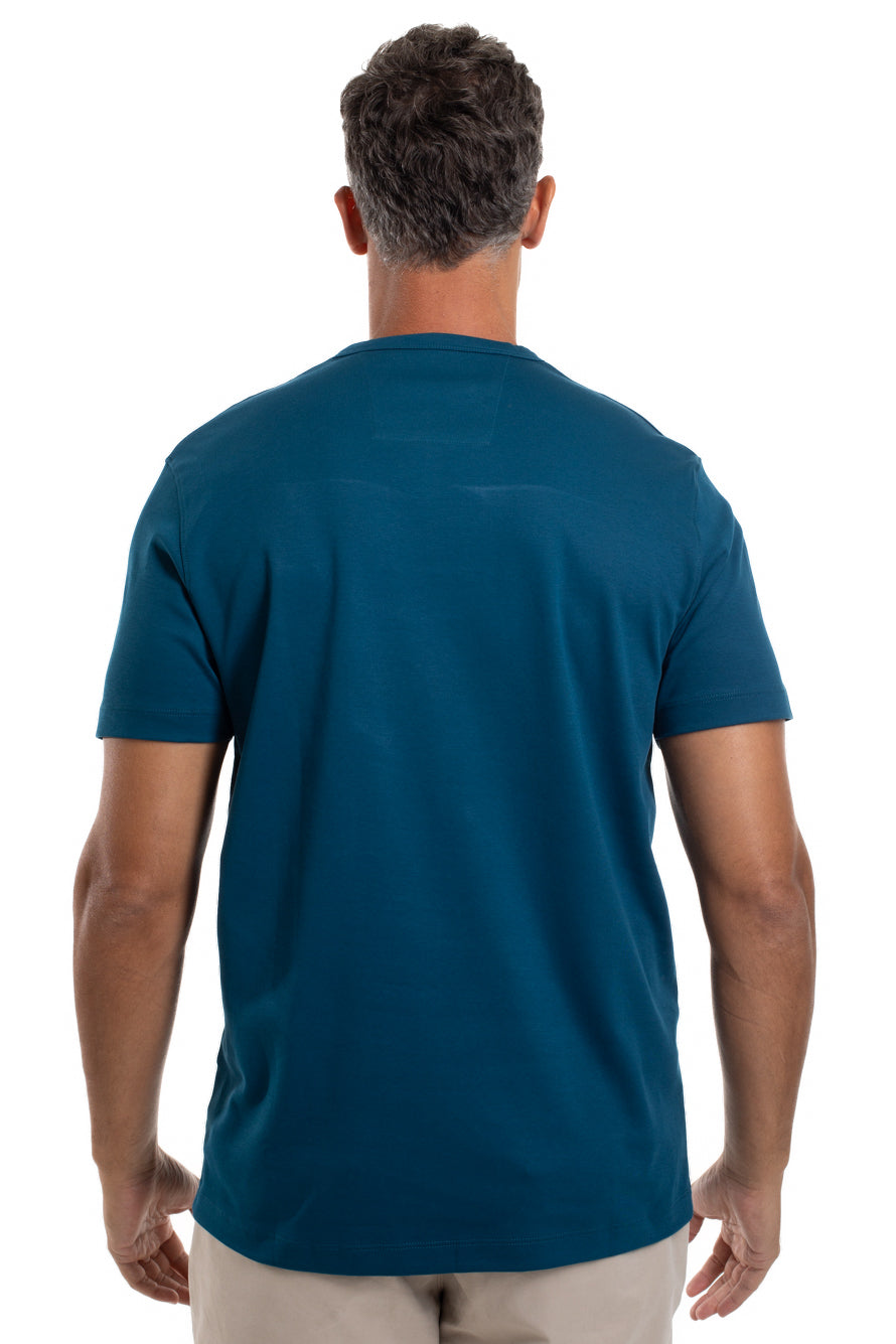 Camiseta Pima Interlock Gola Careca - Azul Cobalto