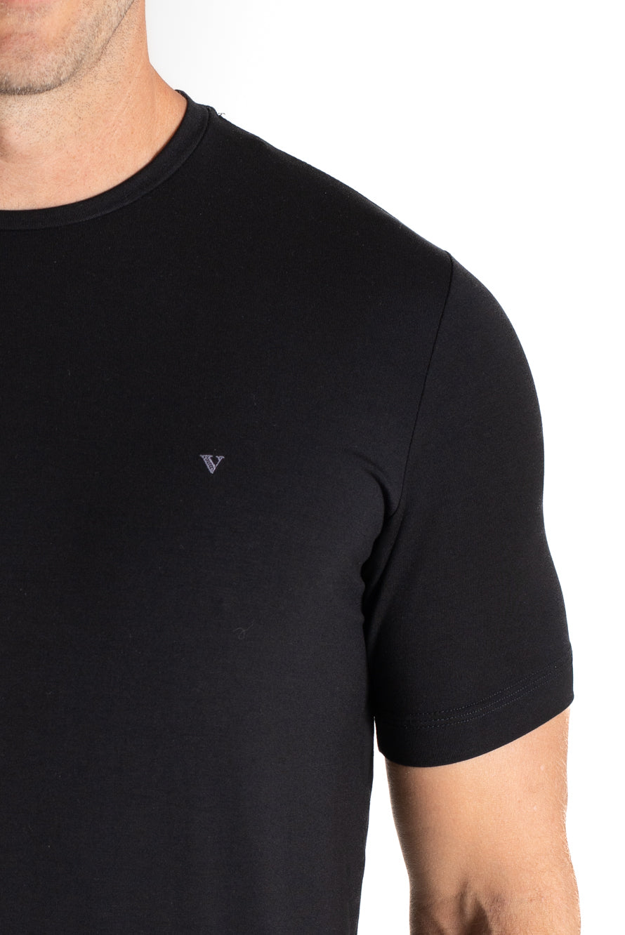 Camiseta Pima Careca Lisa - Preto