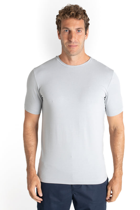 Camiseta Pima Careca Lisa - Cinza Claro
