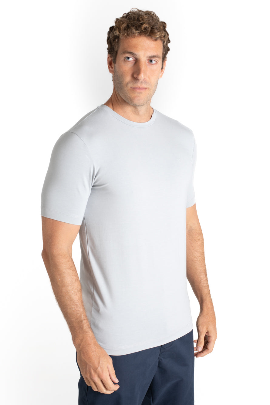 Camiseta Pima Careca Lisa - Cinza Claro