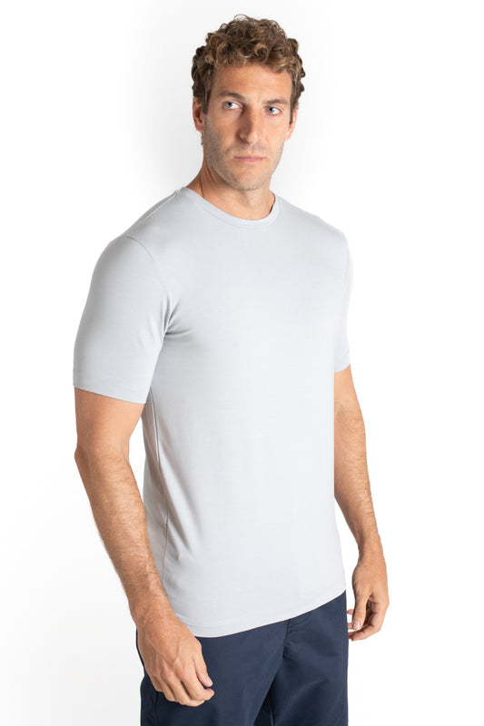 Camiseta Pima Careca Lisa - Cinza Claro