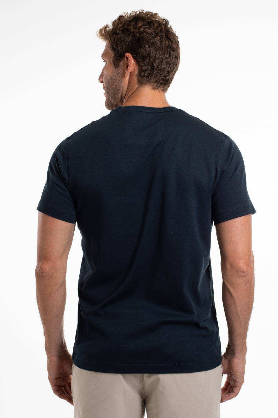 Camiseta Pima Gola Careca - Marinho