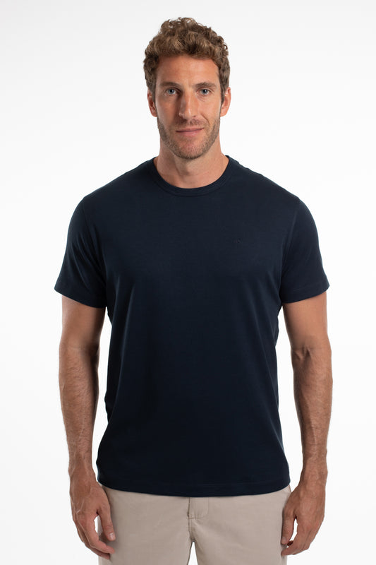 Camiseta Pima Gola Careca - Marinho