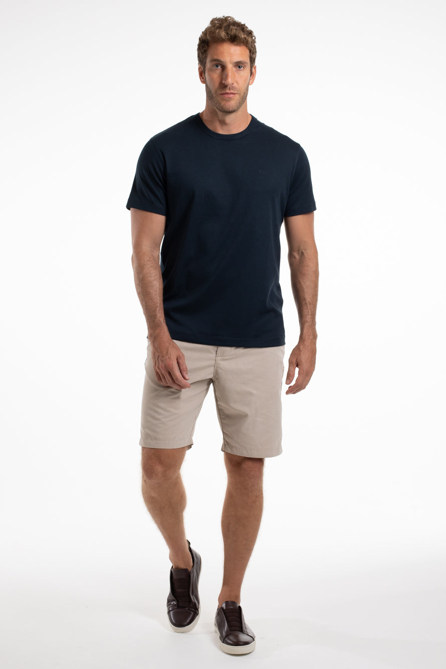 Camiseta Pima Gola Careca - Marinho