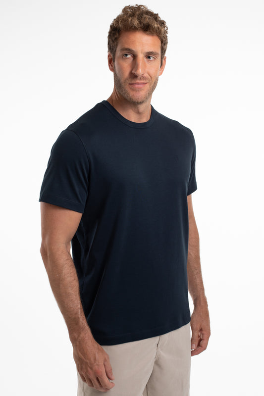 Camiseta Pima Gola Careca - Marinho