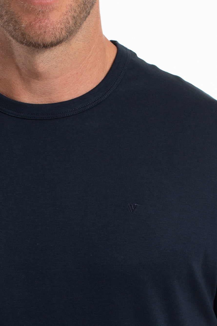 Camiseta Pima Gola Careca - Marinho