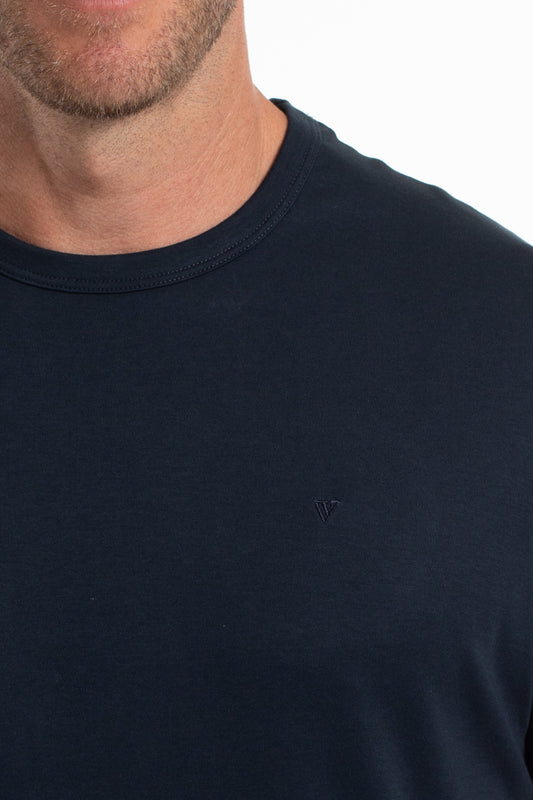Camiseta Pima Gola Careca - Marinho