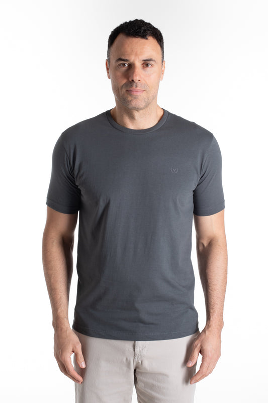 Camiseta Manga Curta Algodão Soft - Cinza Escuro