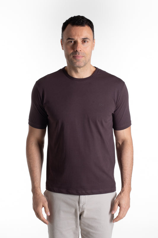 Camiseta Manga Curta Algodão Soft - Marrom Escuro