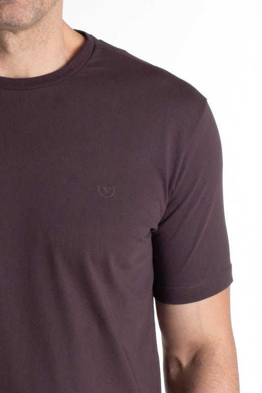 Camiseta Manga Curta Algodão Soft - Marrom Escuro