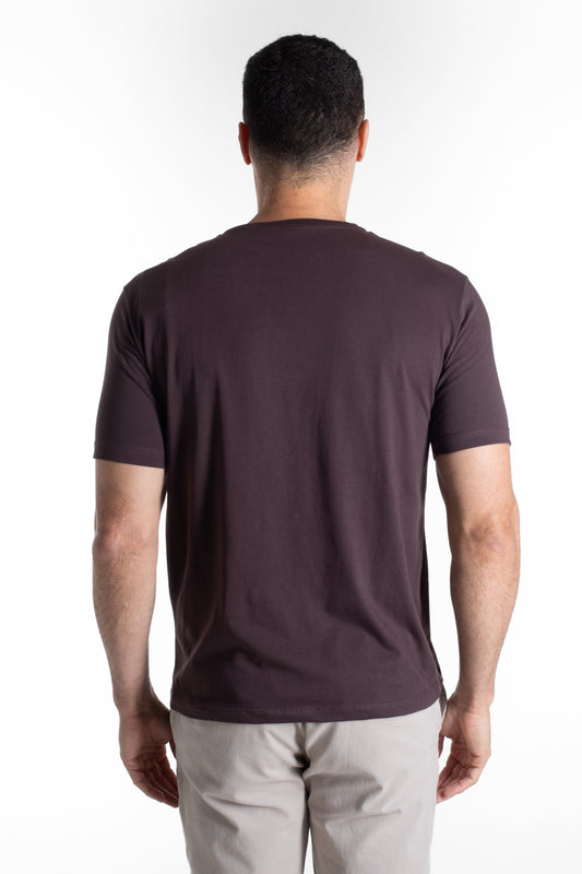 Camiseta Manga Curta Algodão Soft - Marrom Escuro