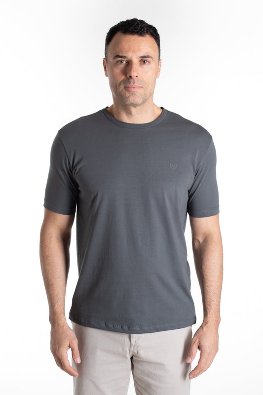 Camiseta Manga Curta Algodão Soft - Chumbo