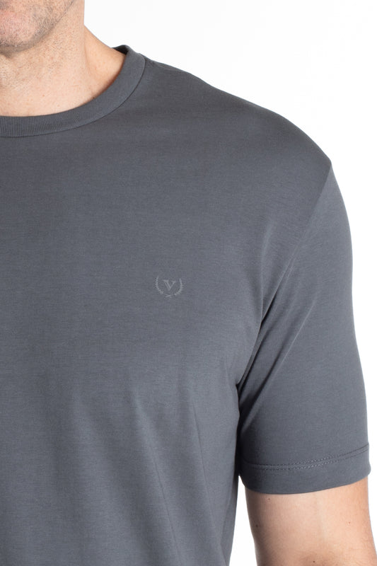 Camiseta Manga Curta Algodão Soft - Chumbo