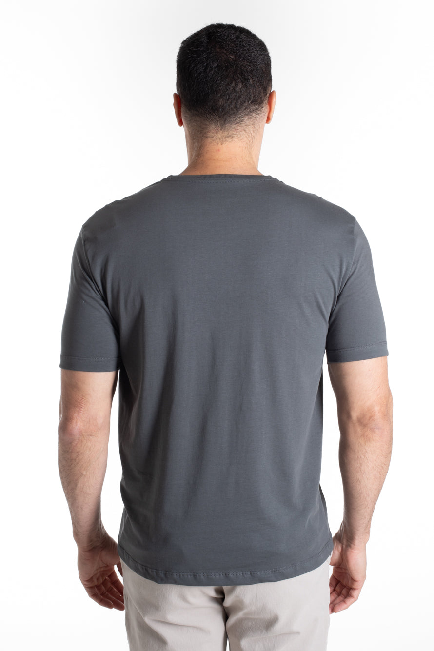 Camiseta Manga Curta Algodão Soft - Chumbo