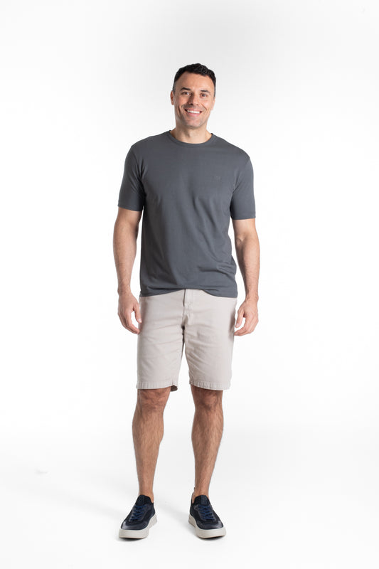 Camiseta Manga Curta Algodão Soft - Chumbo
