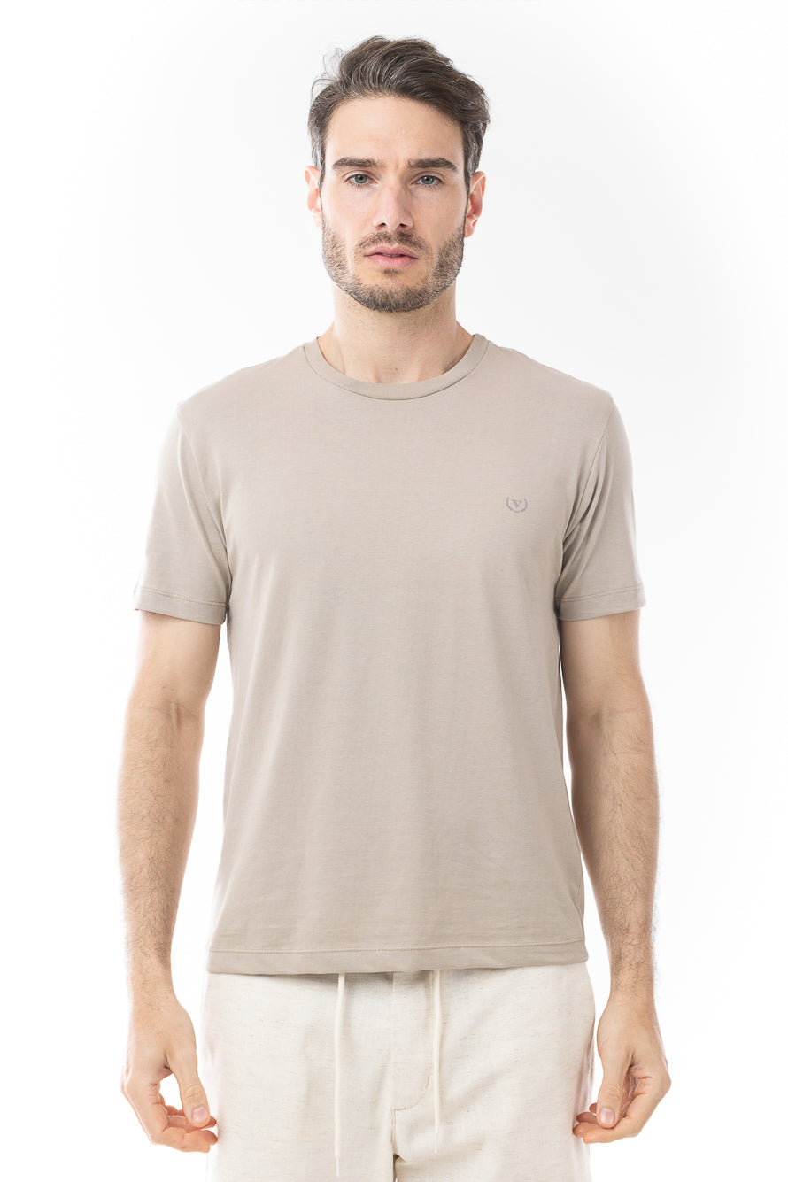 Camiseta Manga Curta Algodão Soft - Bege