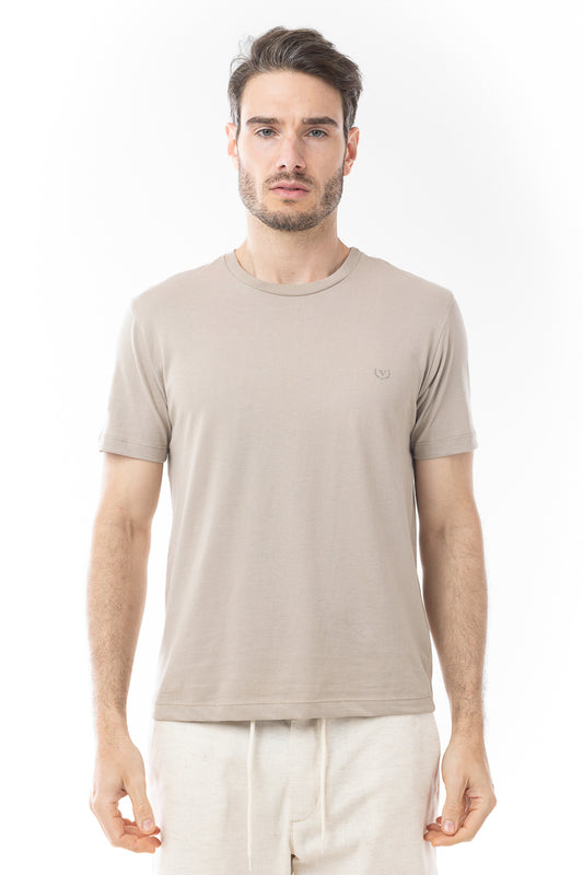 Camiseta Manga Curta Algodão Soft - Bege