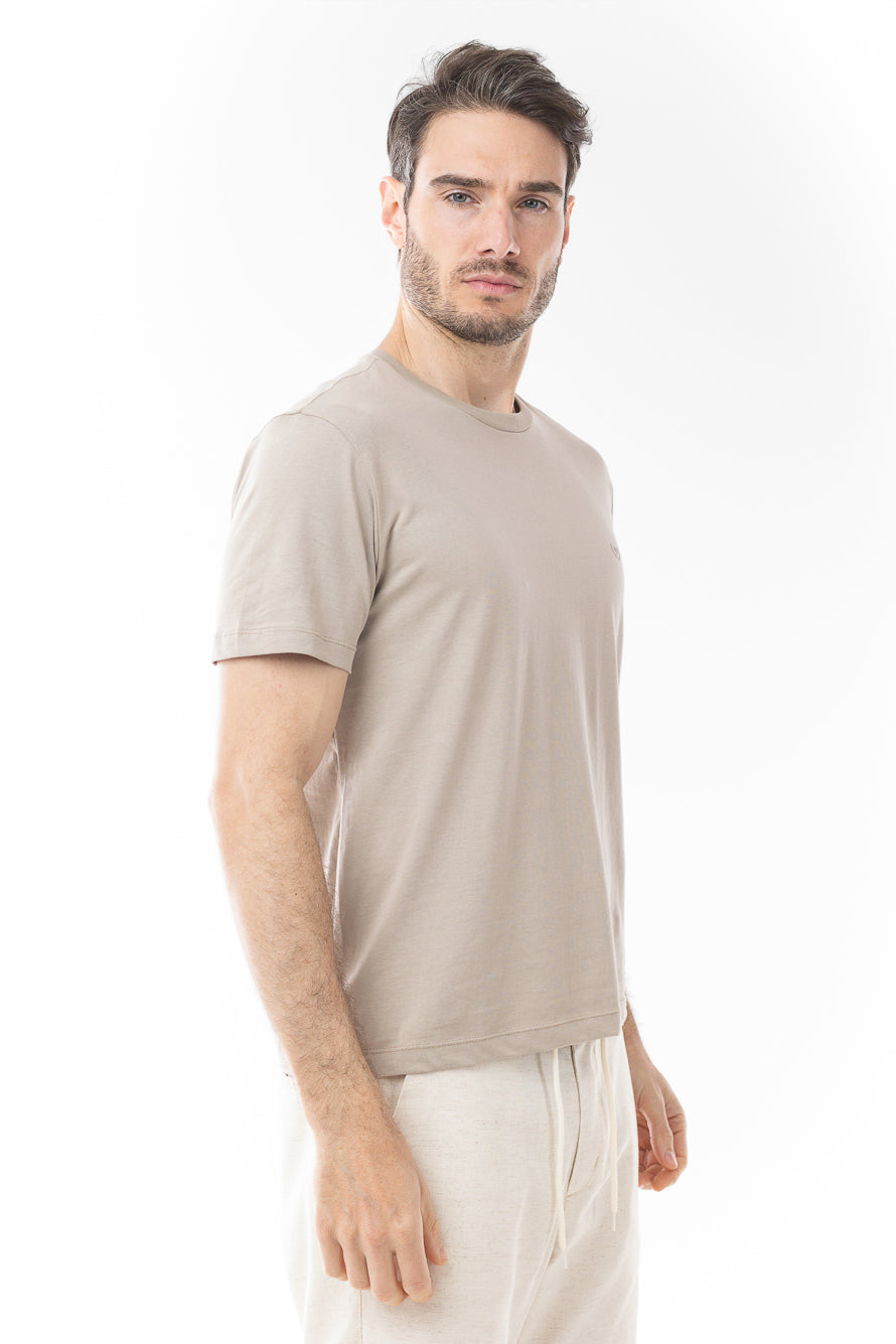 Camiseta Manga Curta Algodão Soft - Bege