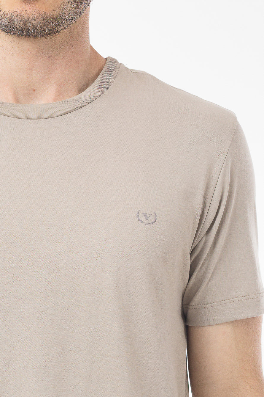 Camiseta Manga Curta Algodão Soft - Bege