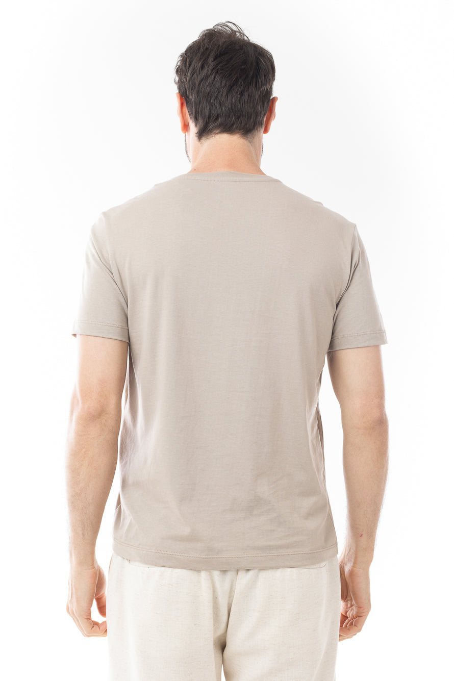 Camiseta Manga Curta Algodão Soft - Bege