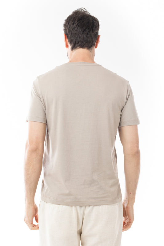 Camiseta Manga Curta Algodão Soft - Bege