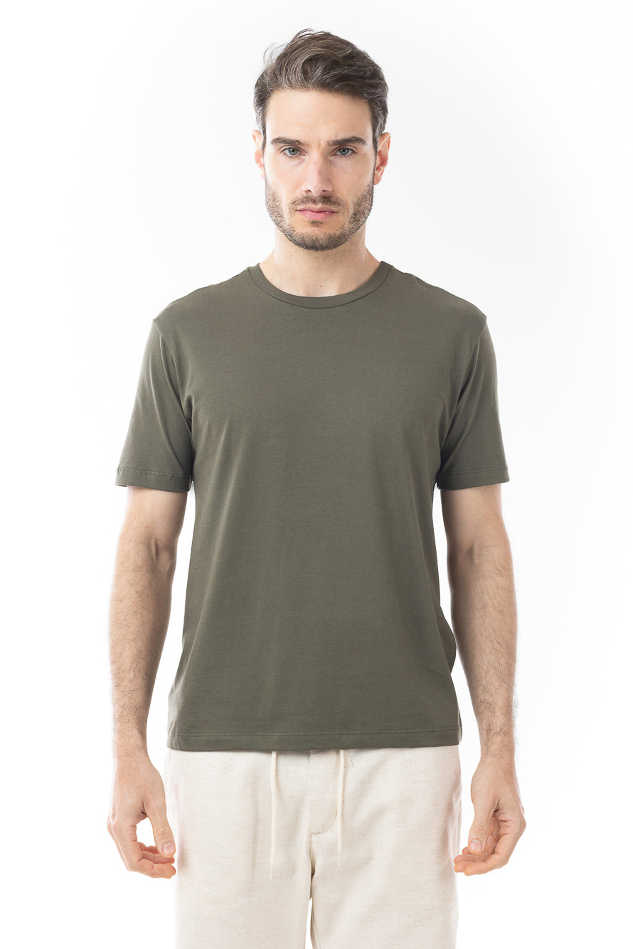 Camiseta Manga Curta Algodão Soft - Verde Militar
