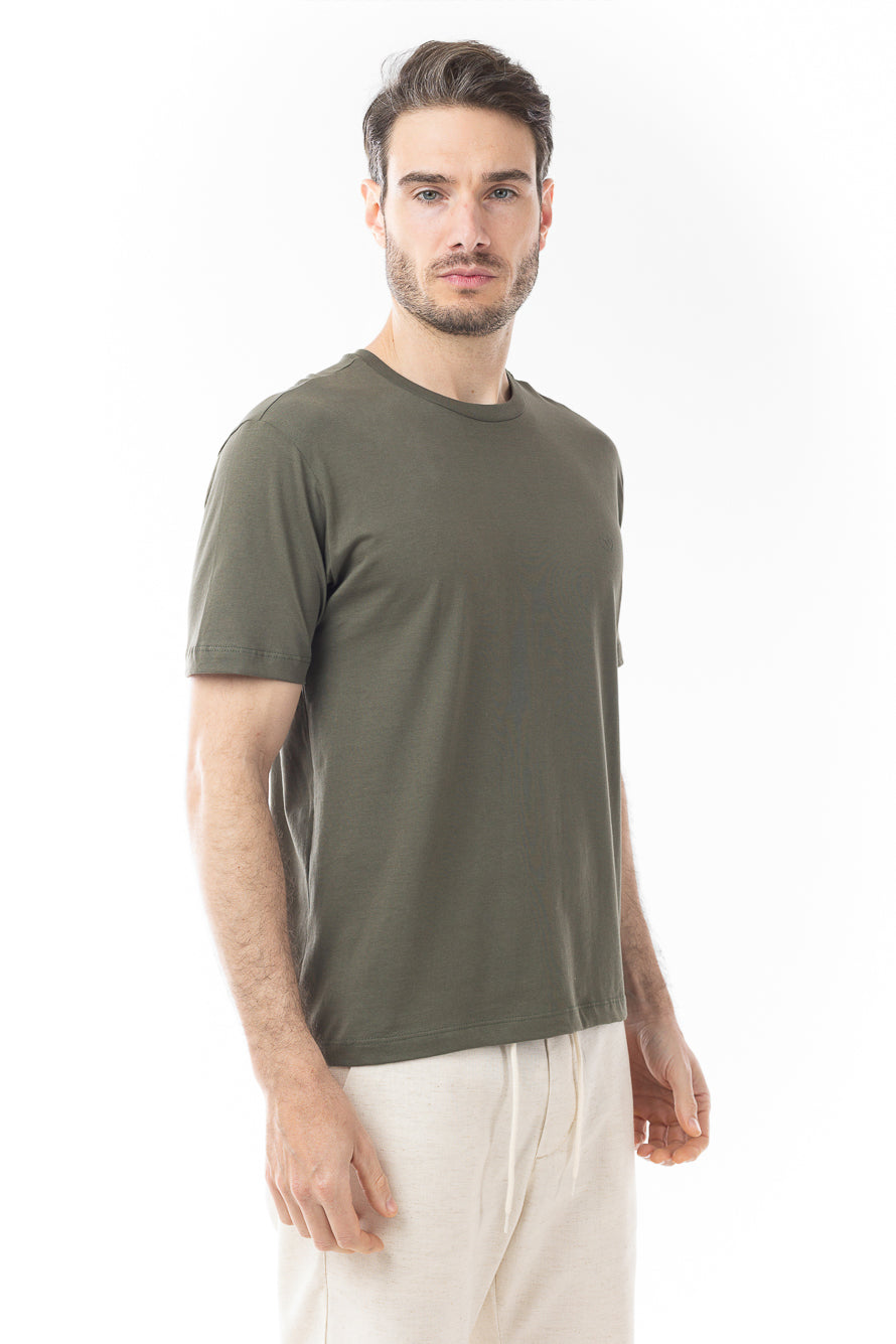 Camiseta Manga Curta Algodão Soft - Verde Militar