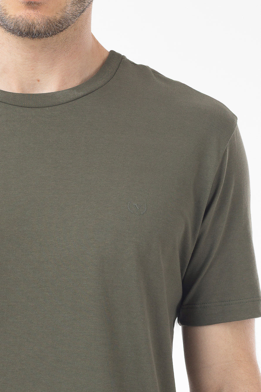 Camiseta Manga Curta Algodão Soft - Verde Militar