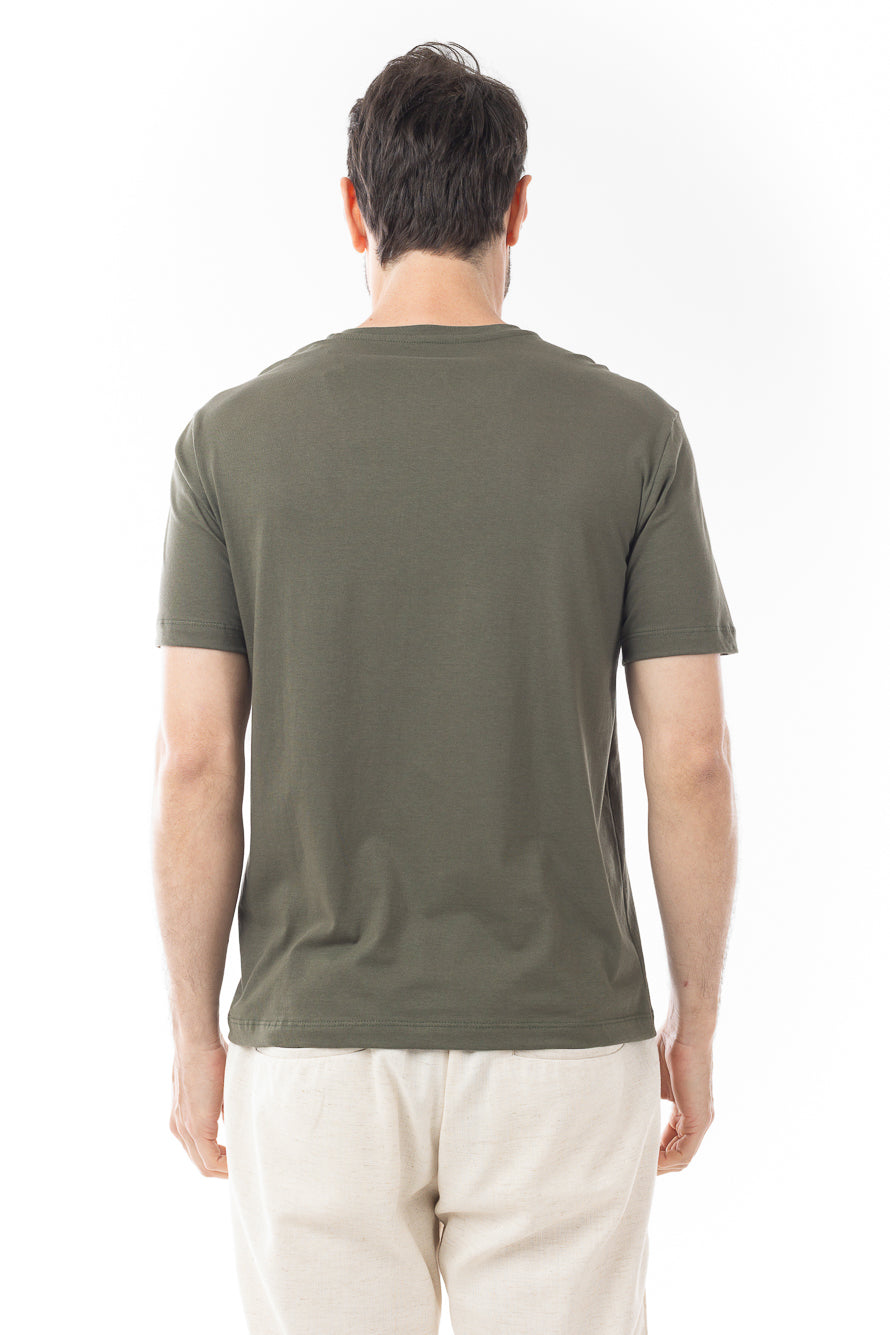 Camiseta Manga Curta Algodão Soft - Verde Militar