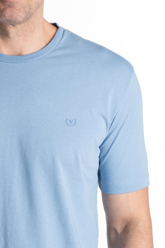 Camiseta Manga Curta Algodão Soft - Azul Claro