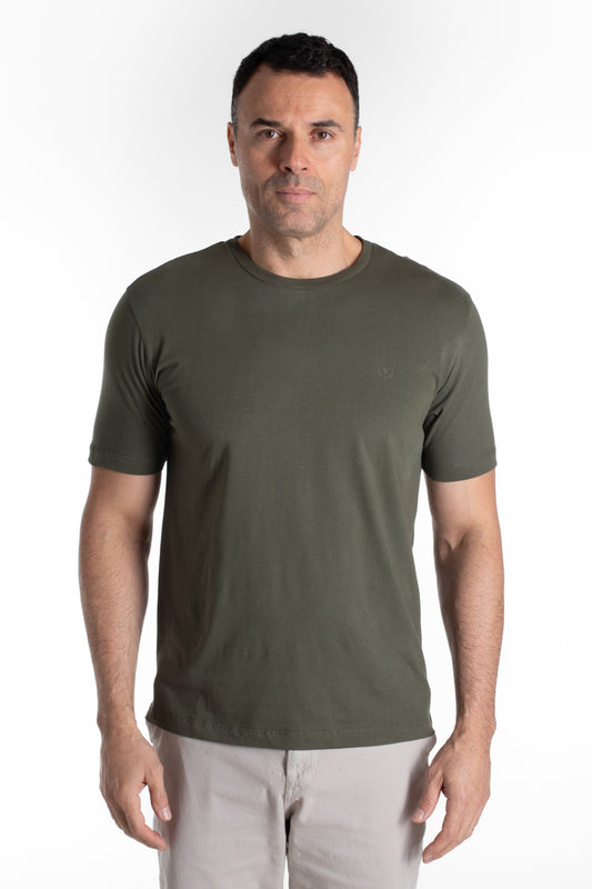 Camiseta Manga Curta Algodão Soft - Verde Escuro