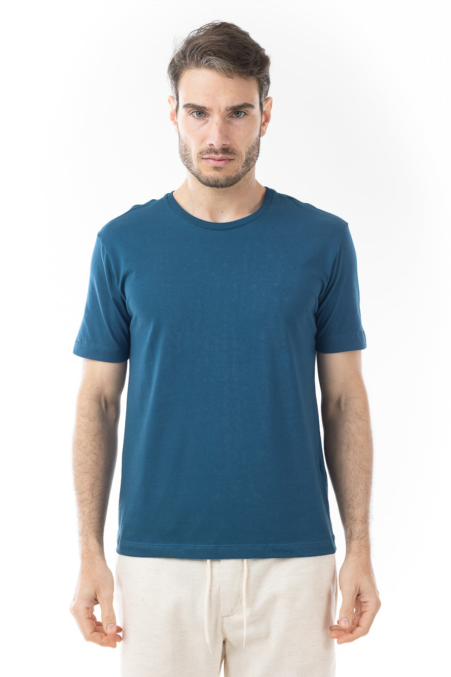 Camiseta Manga Curta Algodão Soft - Petroleo