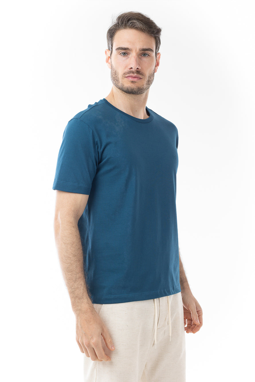 Camiseta Manga Curta Algodão Soft - Petroleo