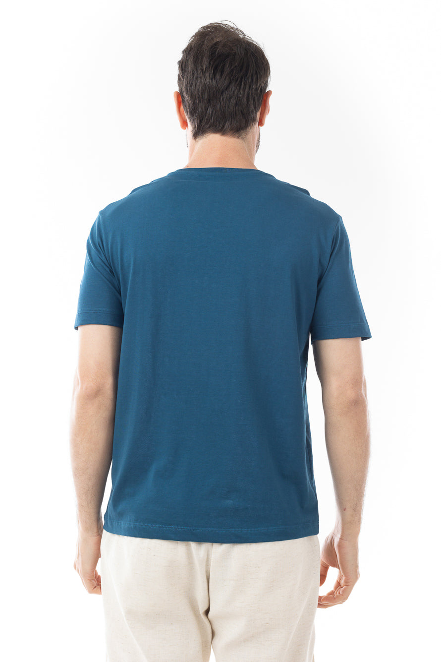 Camiseta Manga Curta Algodão Soft - Petroleo
