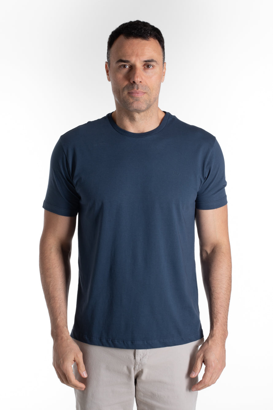 Camiseta Manga Curta Algodão Soft - Azul Cobalto