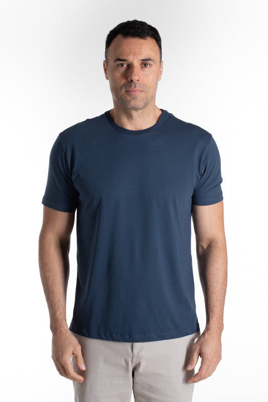 Camiseta Manga Curta Algodão Soft - Azul Cobalto