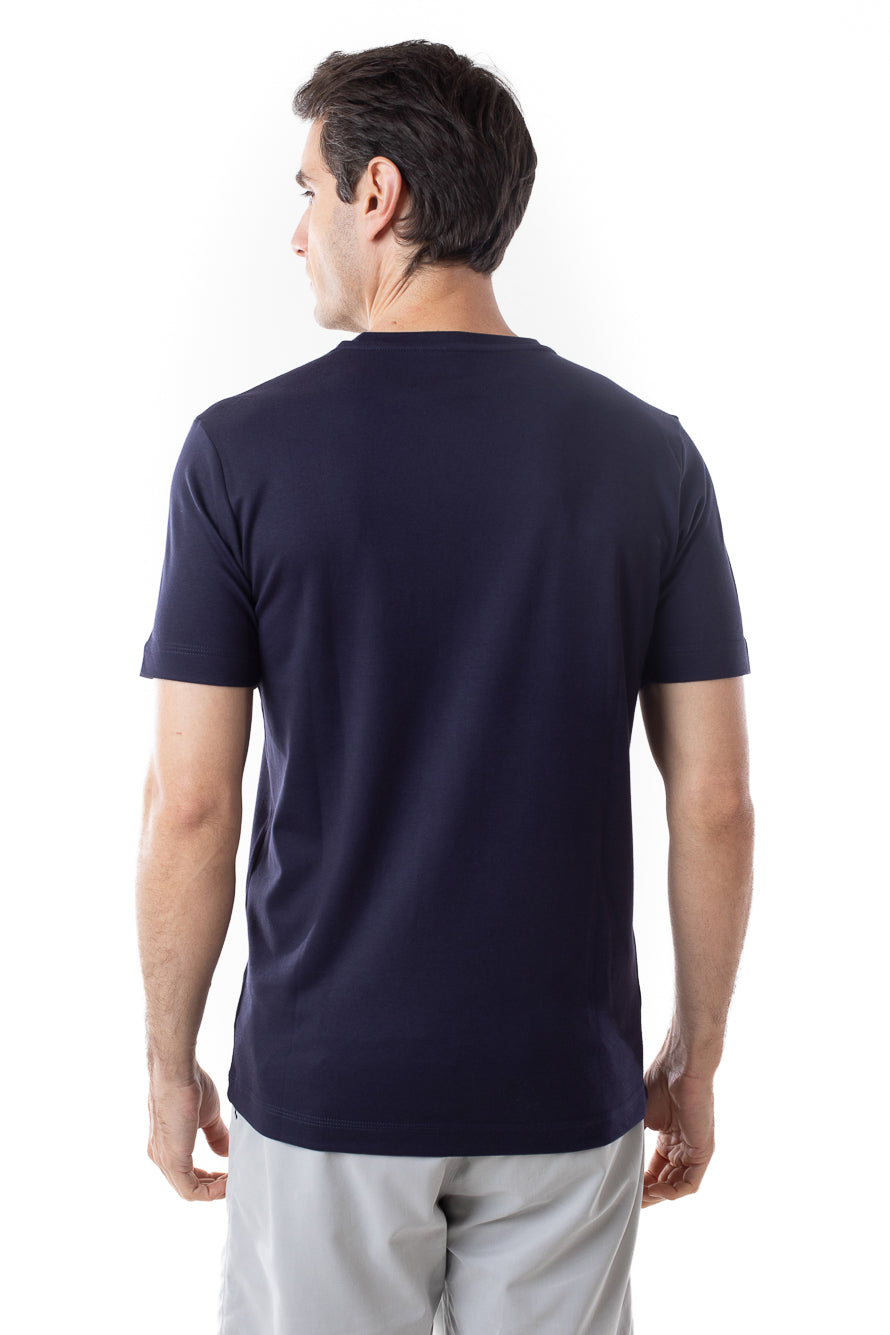 Camisa Manga Curta Gola Careca Lisa New Cotton - Dark