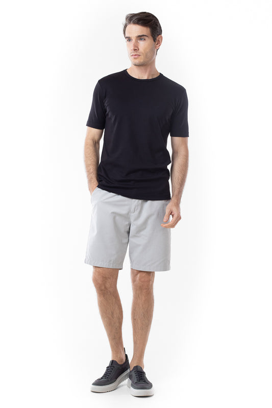 Camisa Manga Curta Gola Careca Lisa New Cotton - Preto